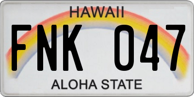 HI license plate FNK047