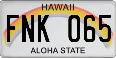 HI license plate FNK065