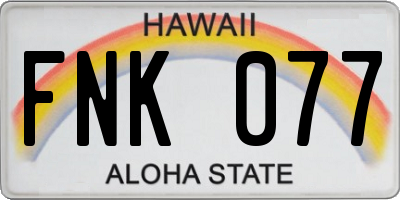 HI license plate FNK077