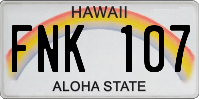 HI license plate FNK107