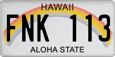 HI license plate FNK113