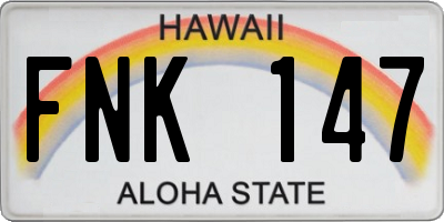HI license plate FNK147