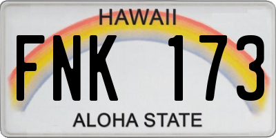 HI license plate FNK173