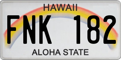 HI license plate FNK182