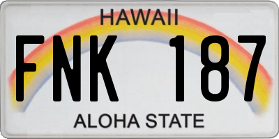 HI license plate FNK187