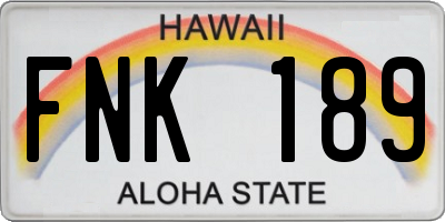 HI license plate FNK189