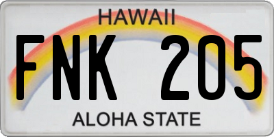 HI license plate FNK205