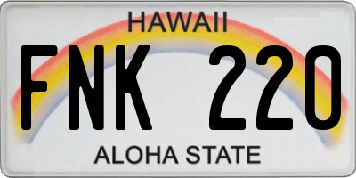 HI license plate FNK220