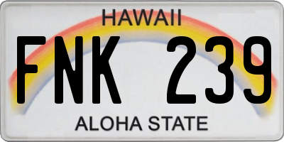 HI license plate FNK239