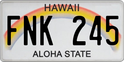 HI license plate FNK245