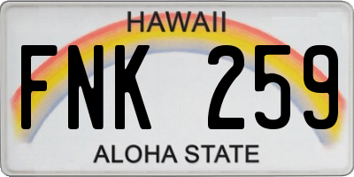 HI license plate FNK259