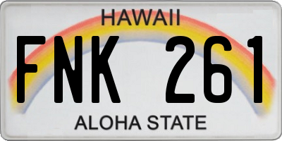 HI license plate FNK261