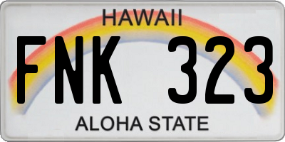 HI license plate FNK323