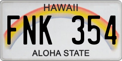 HI license plate FNK354