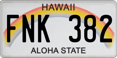 HI license plate FNK382