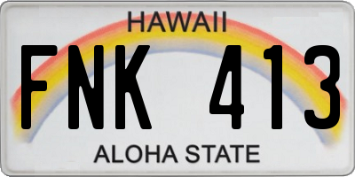 HI license plate FNK413