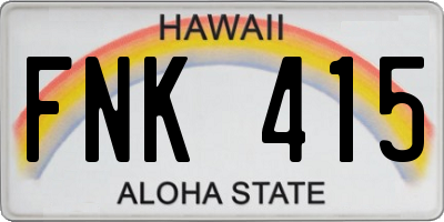 HI license plate FNK415