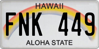 HI license plate FNK449