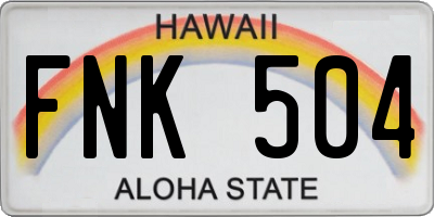 HI license plate FNK504