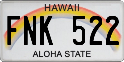 HI license plate FNK522