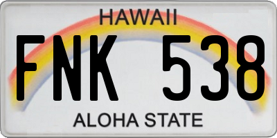 HI license plate FNK538