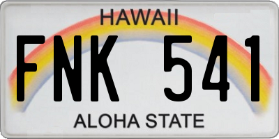 HI license plate FNK541