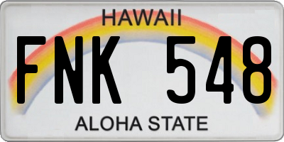 HI license plate FNK548