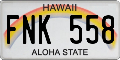 HI license plate FNK558