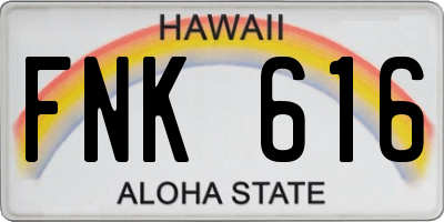 HI license plate FNK616