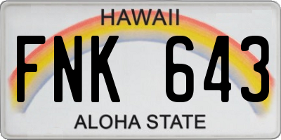 HI license plate FNK643