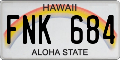 HI license plate FNK684