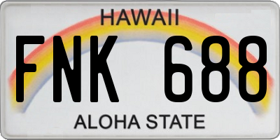 HI license plate FNK688