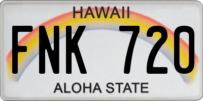 HI license plate FNK720