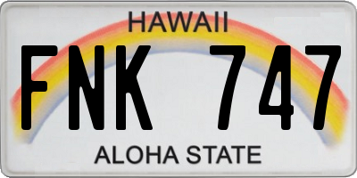 HI license plate FNK747