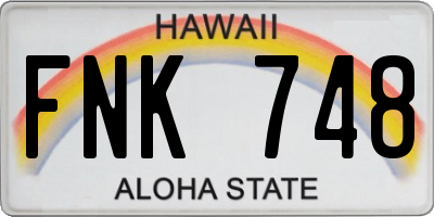 HI license plate FNK748