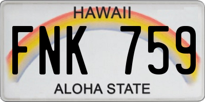 HI license plate FNK759