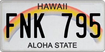 HI license plate FNK795
