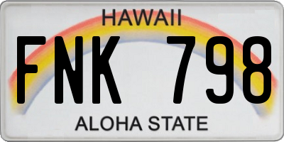 HI license plate FNK798