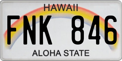 HI license plate FNK846