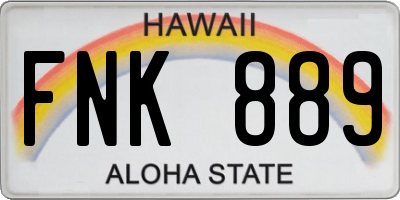 HI license plate FNK889
