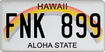 HI license plate FNK899