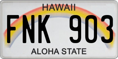HI license plate FNK903