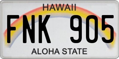 HI license plate FNK905