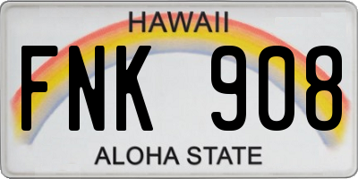 HI license plate FNK908