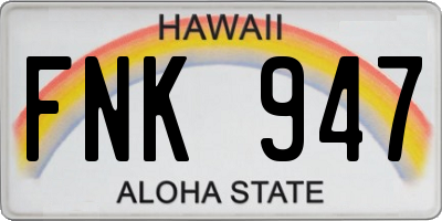 HI license plate FNK947