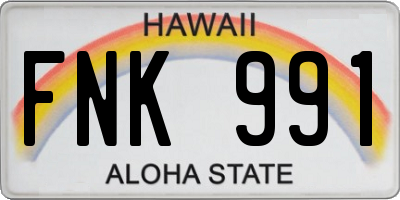 HI license plate FNK991