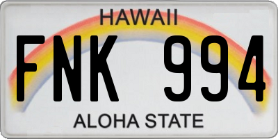 HI license plate FNK994