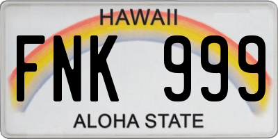 HI license plate FNK999