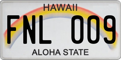 HI license plate FNL009