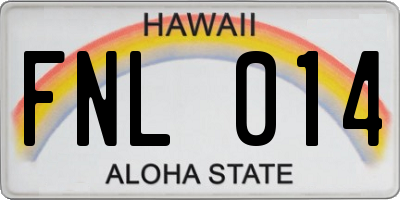 HI license plate FNL014